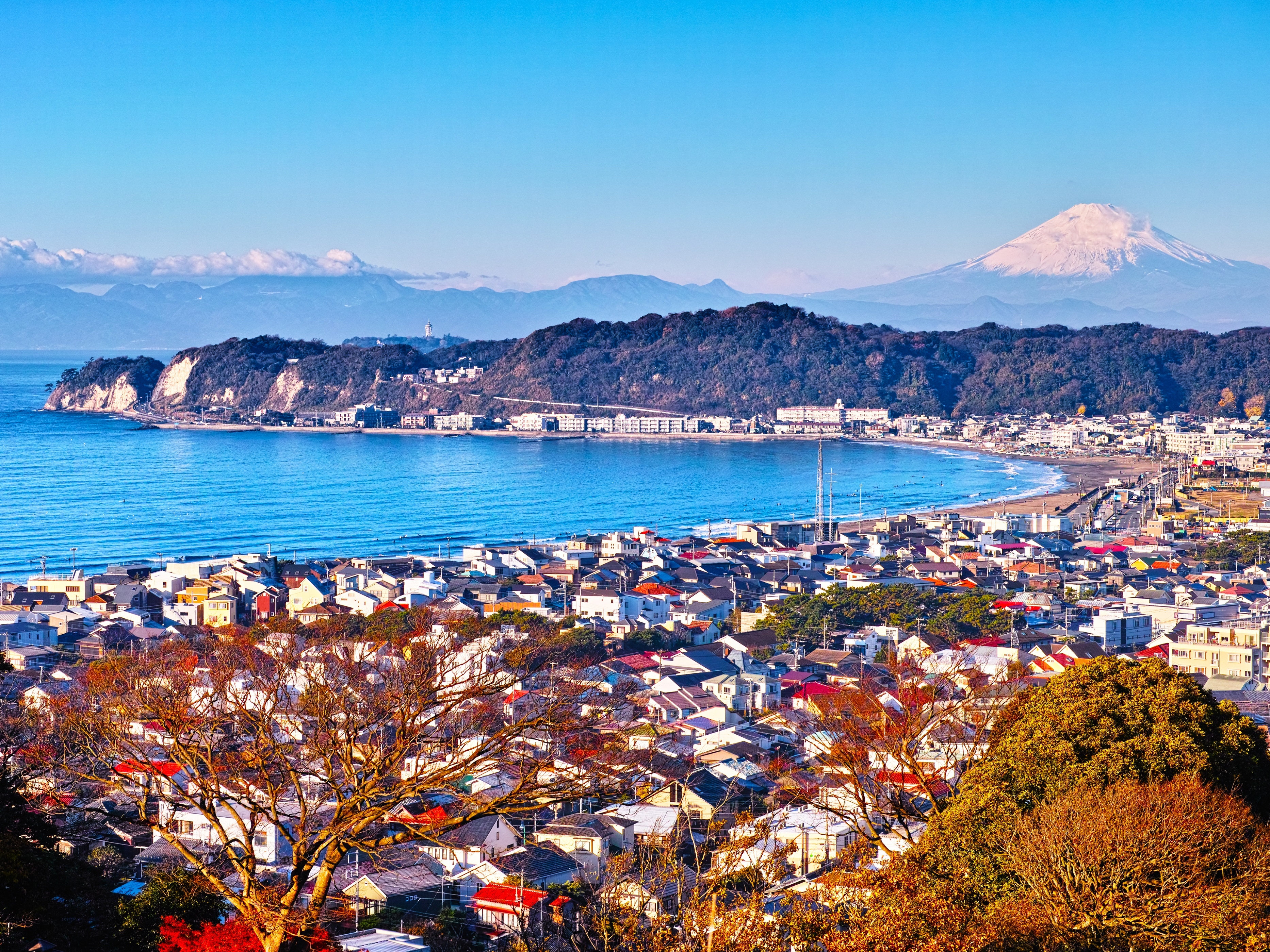 Kamakura Bucht + Vulkan Fuji