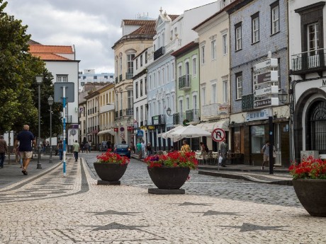 The cobbled streets of Ponta Delgada