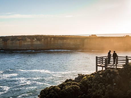Sunset and cliff in Port Campbell Nation