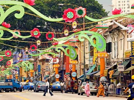 Bunte Straßen Singapur