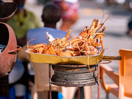 Lobster on wheel coalpot