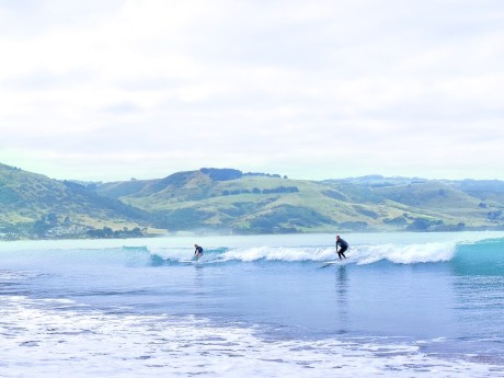 Surfers in Apollo Bay, Australia