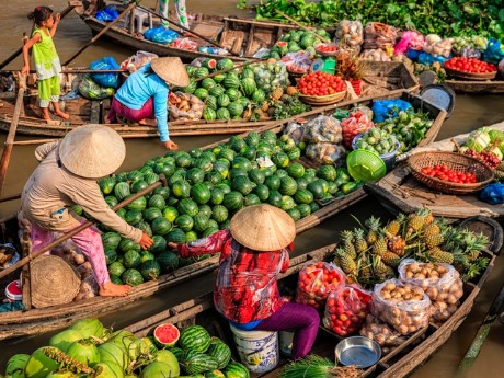 Markt auf dem Mekong-Fluss - Vietnam