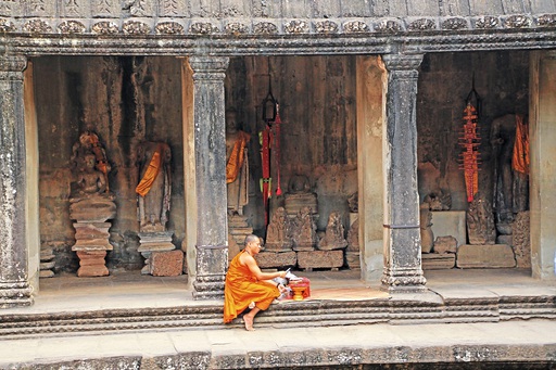 Asien Kambodscha Siem Reap Angkor Wat Moench