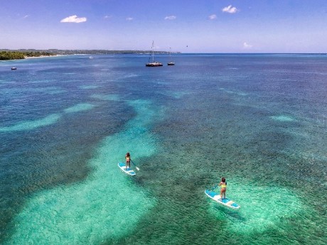 Negril, paddle board drone 