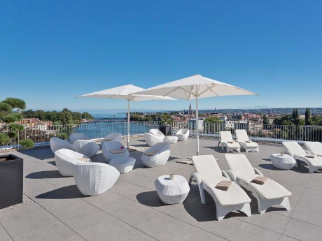 Die Dachterrasse des 47 Grad Hotel